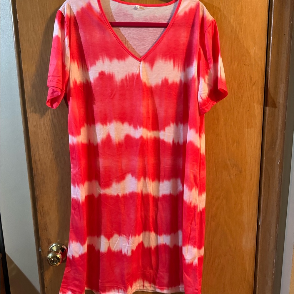Temu Tie Dye Dress & Top Pinks Size XXL Lot Of 2